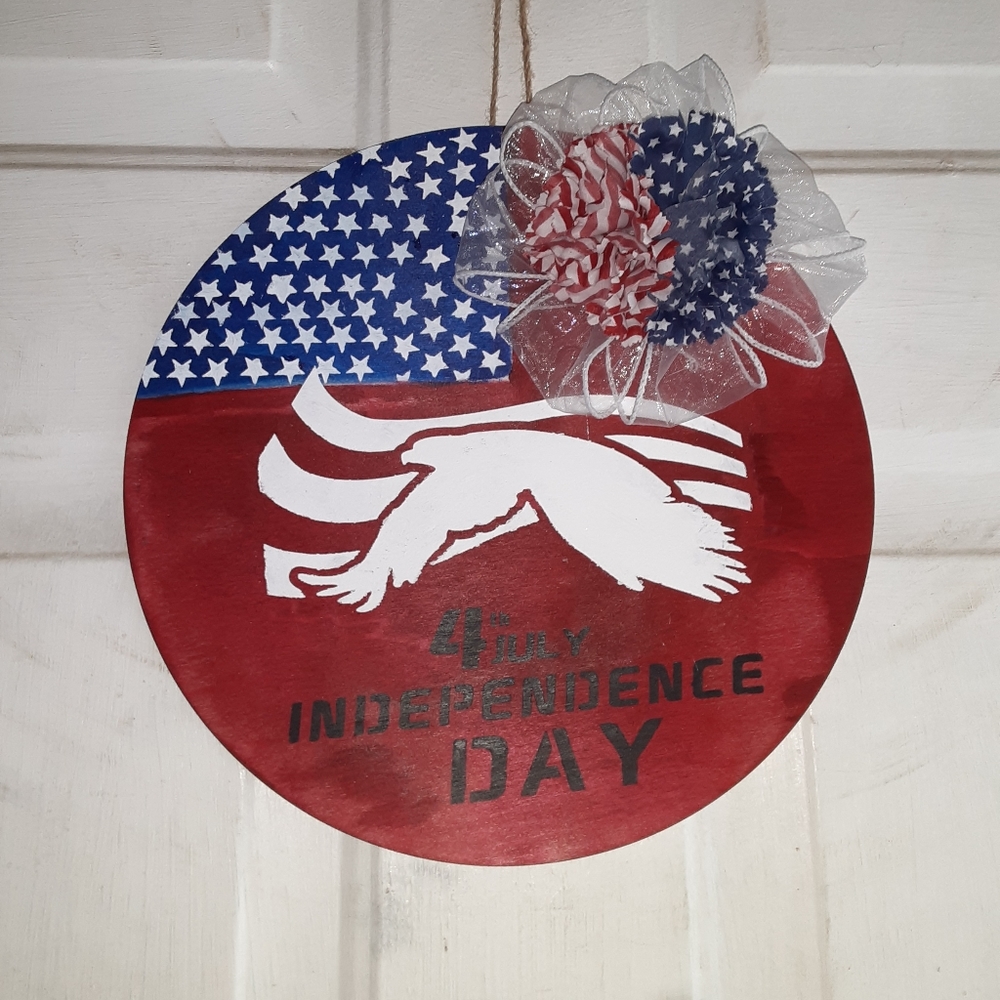 Independence Day wooden sign